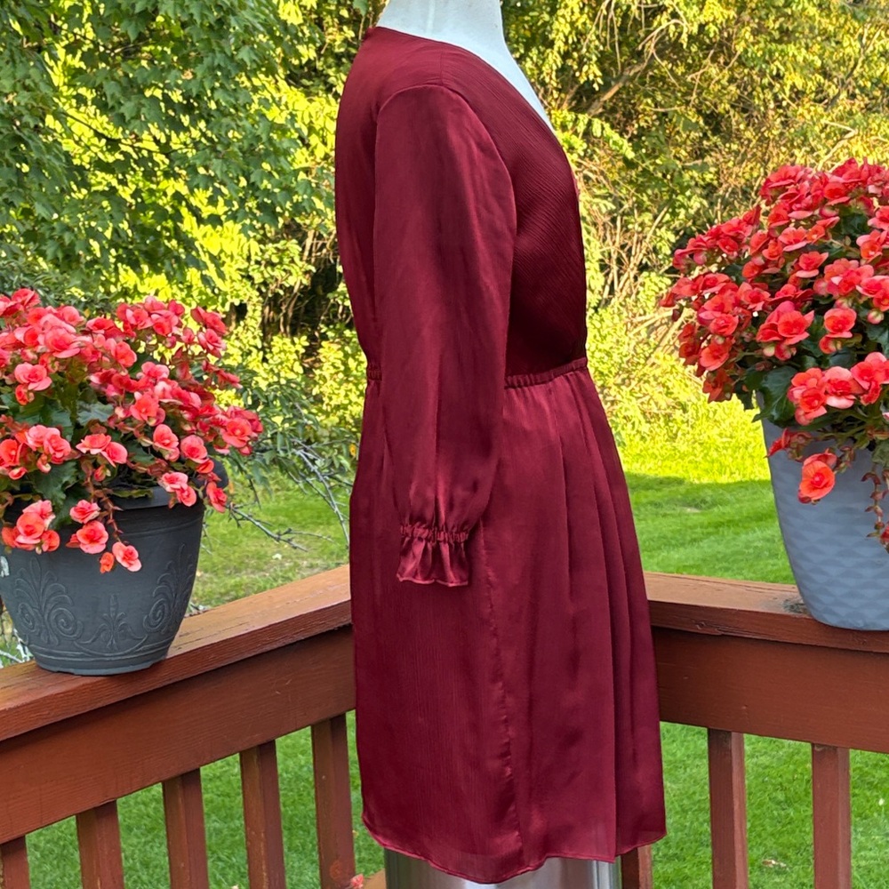 NWOT-Alex Marie Deep Red Long Sleeve Dress - Picture 4 of 13